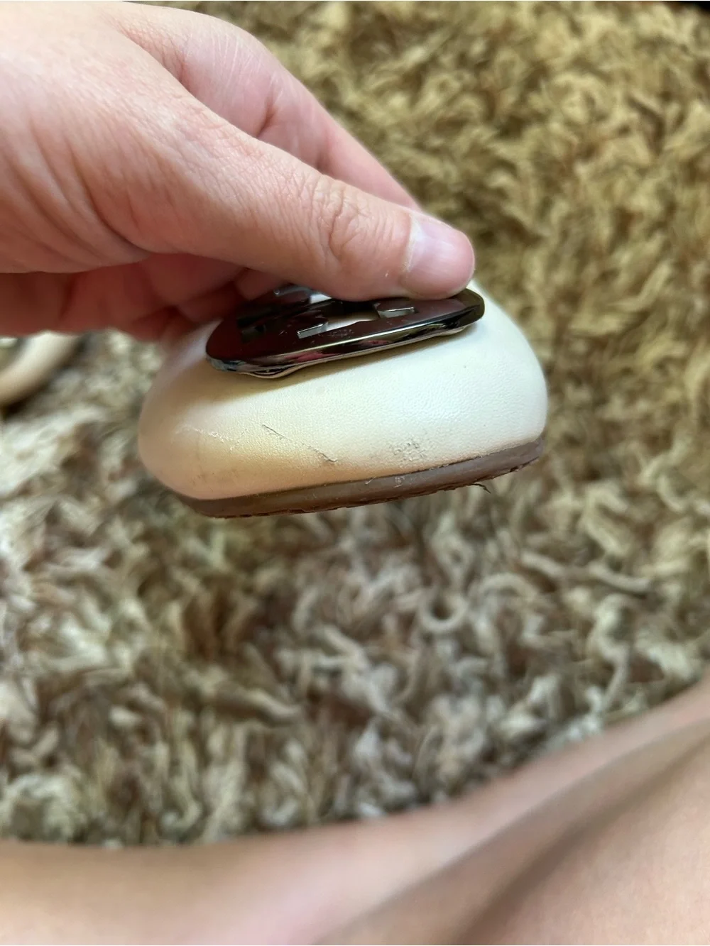 Tory Burch Cream Leather Flats Size 9.5